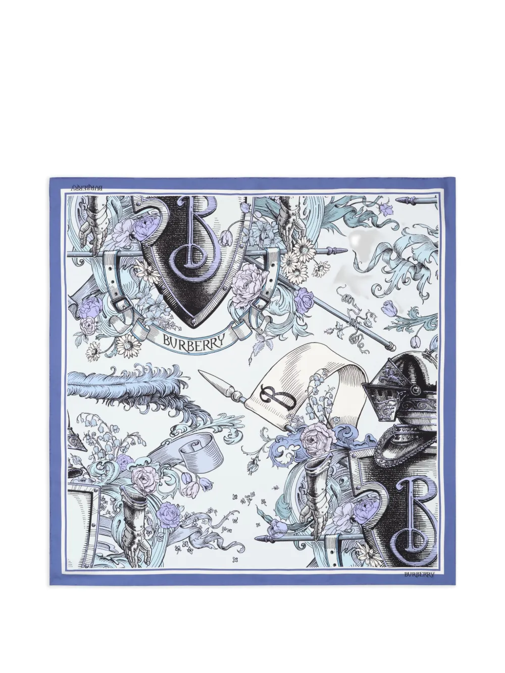 Burberry Etched Knight zijden sjaal Wit