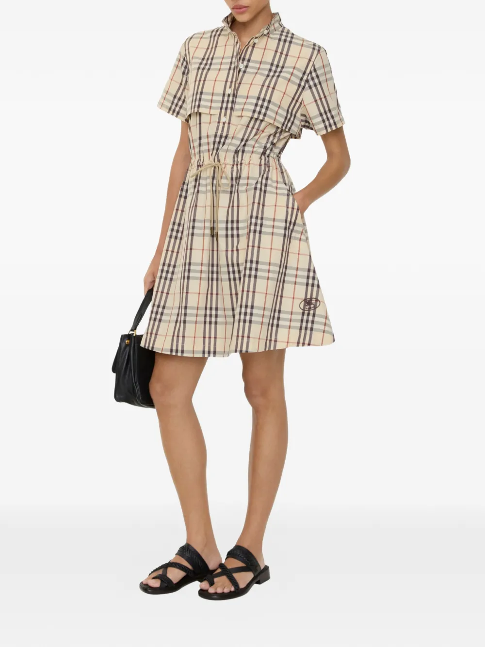 Burberry Geruite jurk Beige