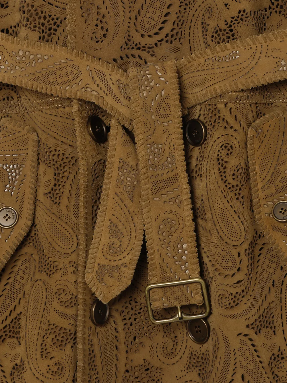 Burberry Lawshall trenchcoat van paisley suède Bruin