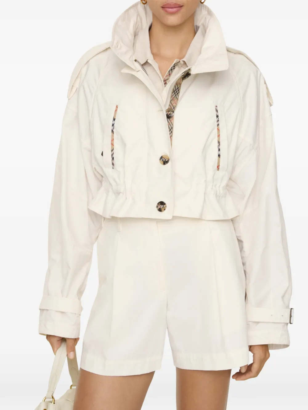  Burberry Cropped Lightweight Cotton Ladymoor Jacket​ - Neutrals 