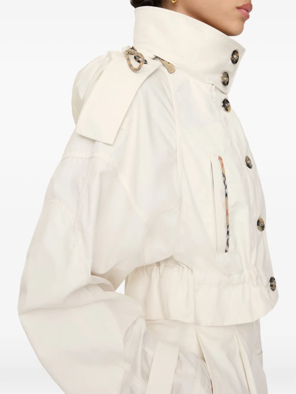 Burberry Cropped katoenen Ladymoor jas Beige