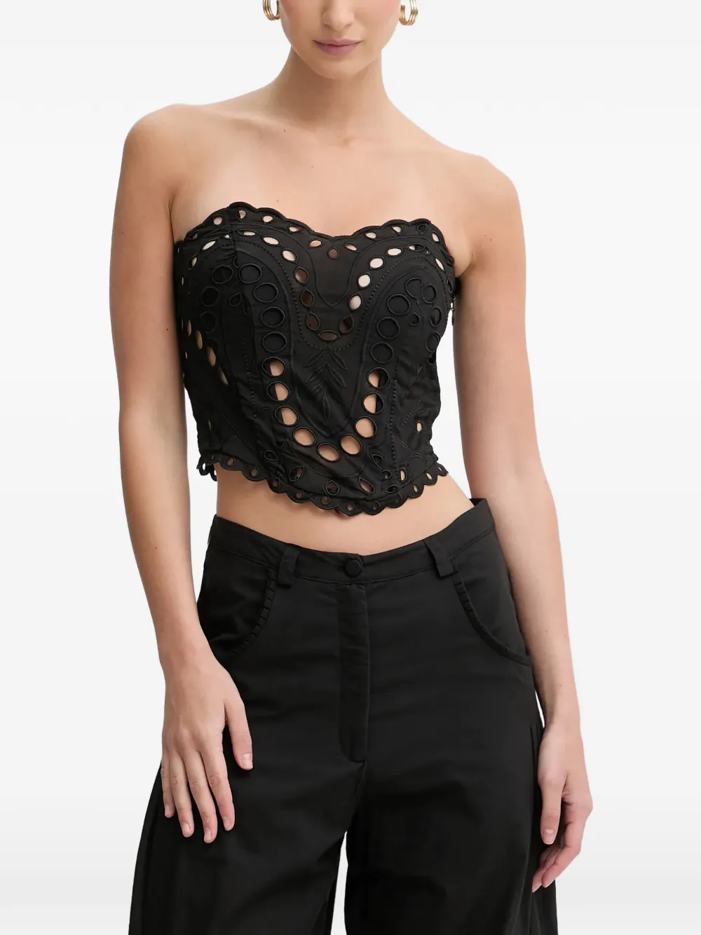 Charo Ruiz Ibiza Kai cutout strapless top - Nero