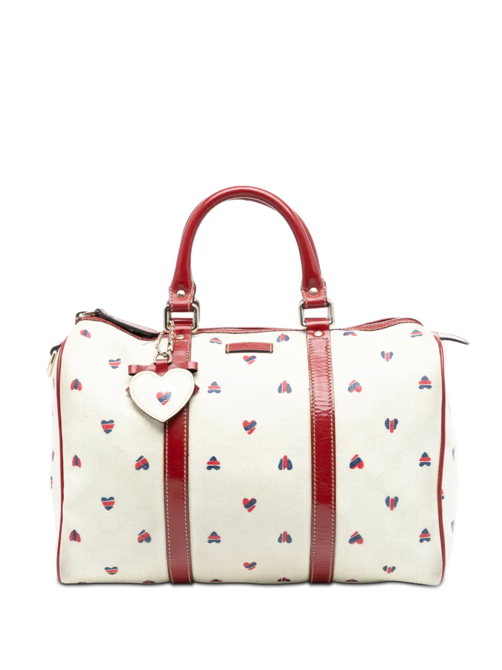 Gucci Pre-Owned Borsa Joy Boston media in tessuto GG Supreme con cuori 2016-2025 - Rosso