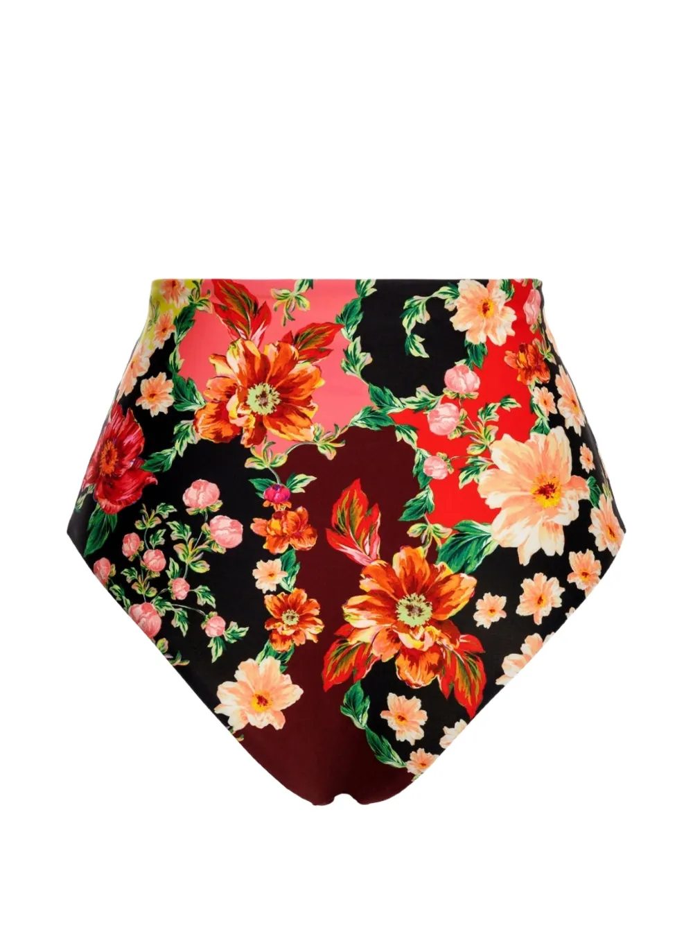 Agua Bendita Alicia high-waist floral bikini bottom - Orange