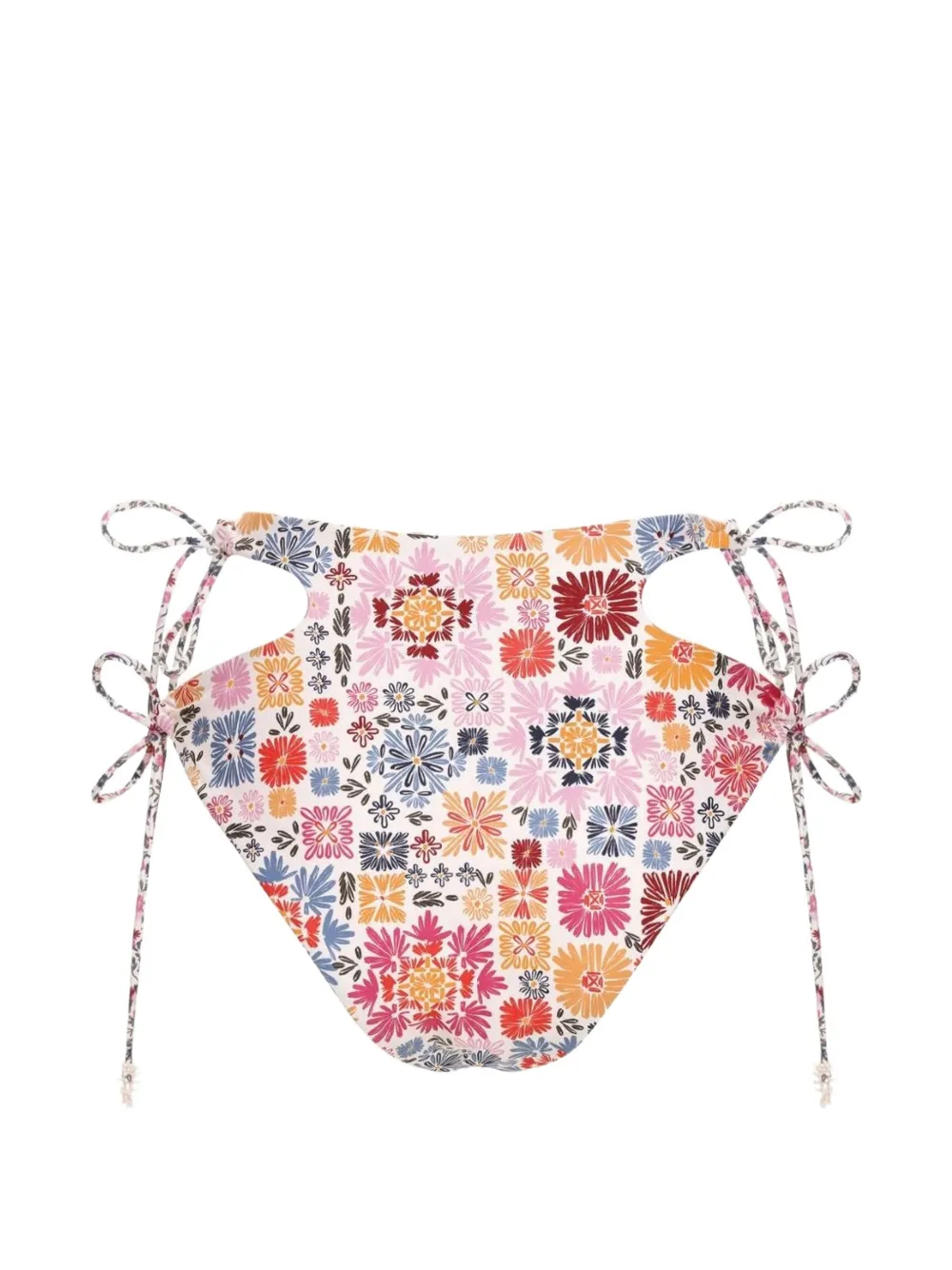 Agua Bendita Claus floral-pattern bikini bottom - Weiß