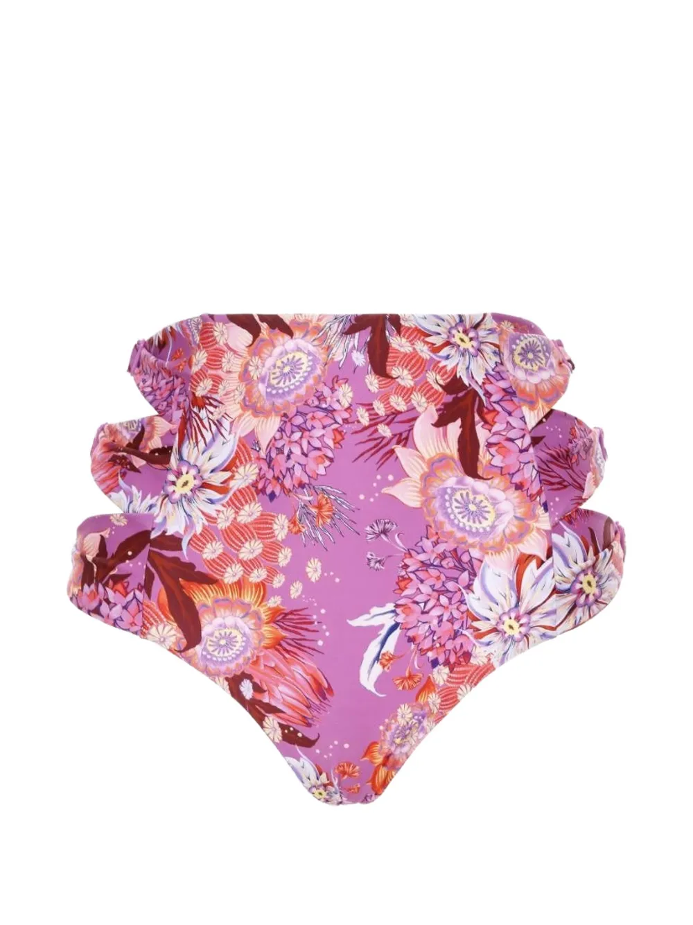 Agua Bendita Slip bikini a fiori - Viola
