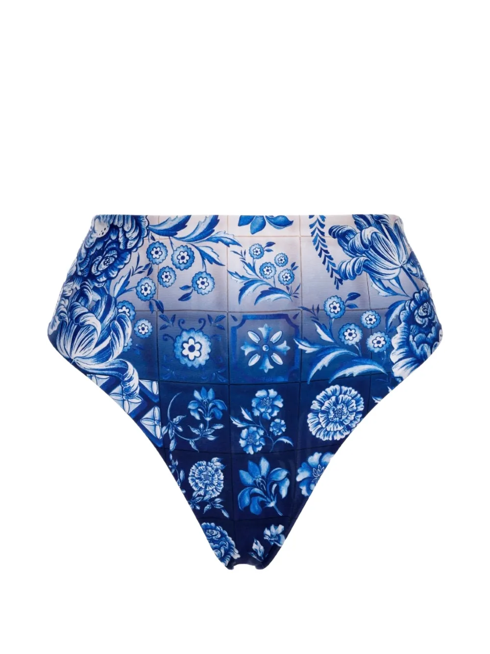 Agua Bendita Penelope high-waist floral-print bikini bottom - Blu