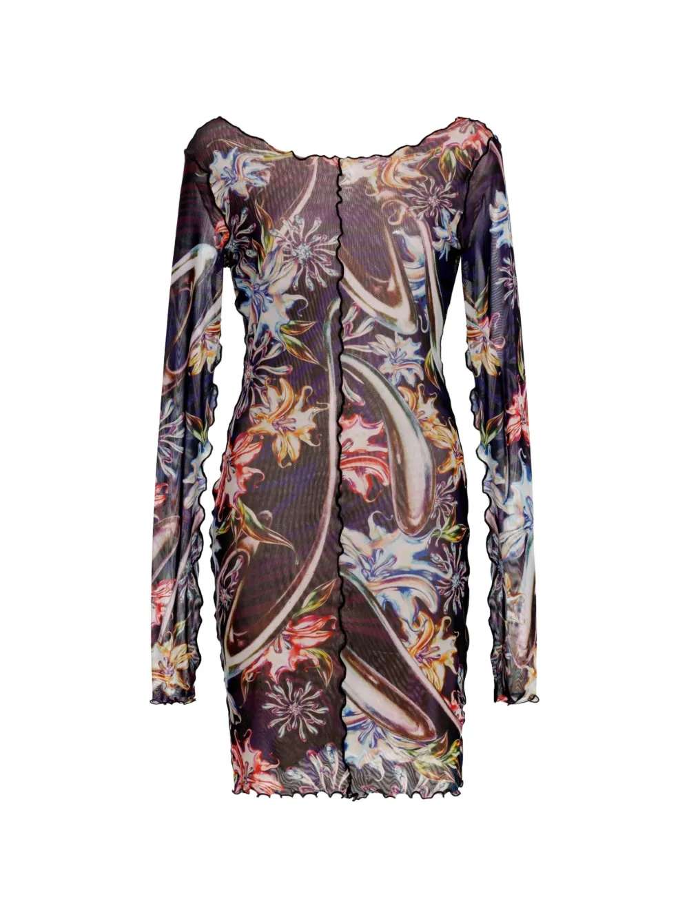 Agua Bendita Hadley long-sleeve mesh mini dress - Nero