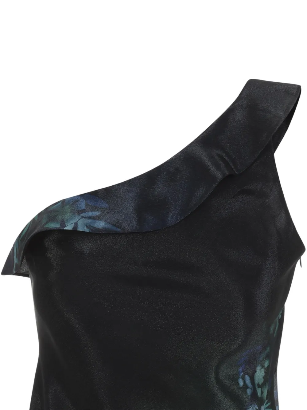 Giorgio Armani Asymmetrische jurk met bloemenprint Zwart