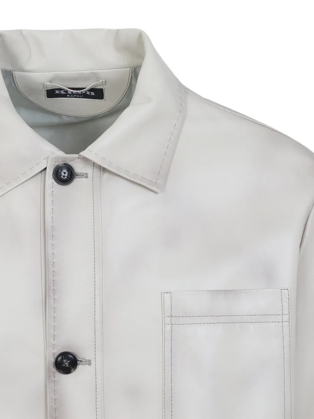 Kiton Shirtjack met opgestikte zak Beige