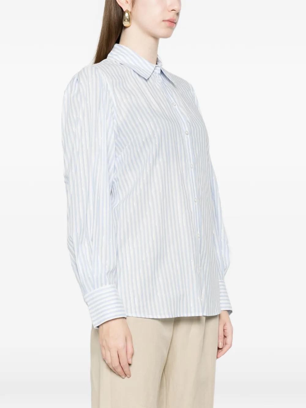 TWINSET Gestreept overhemd Blauw