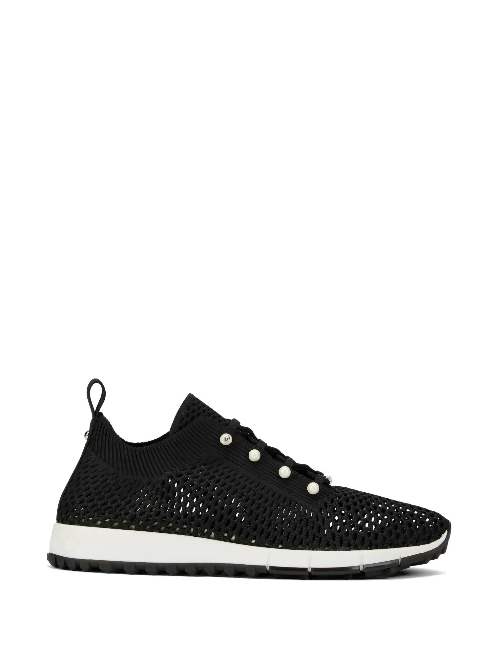 Jimmy Choo pearl-embellished knit sneakers Zwart