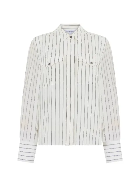 Veronica Beard Saku striped pocket shirt