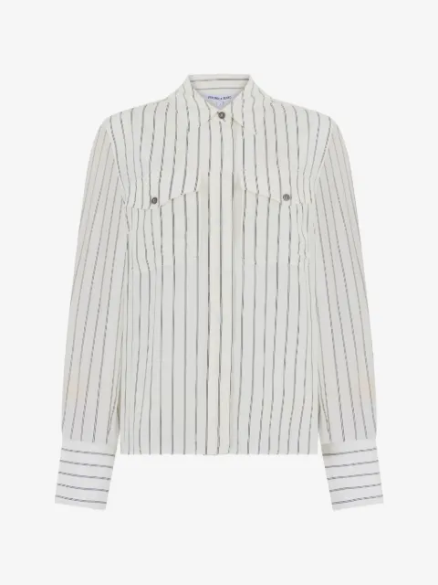 Veronica Beard camisa Saku con bolsillo a rayas