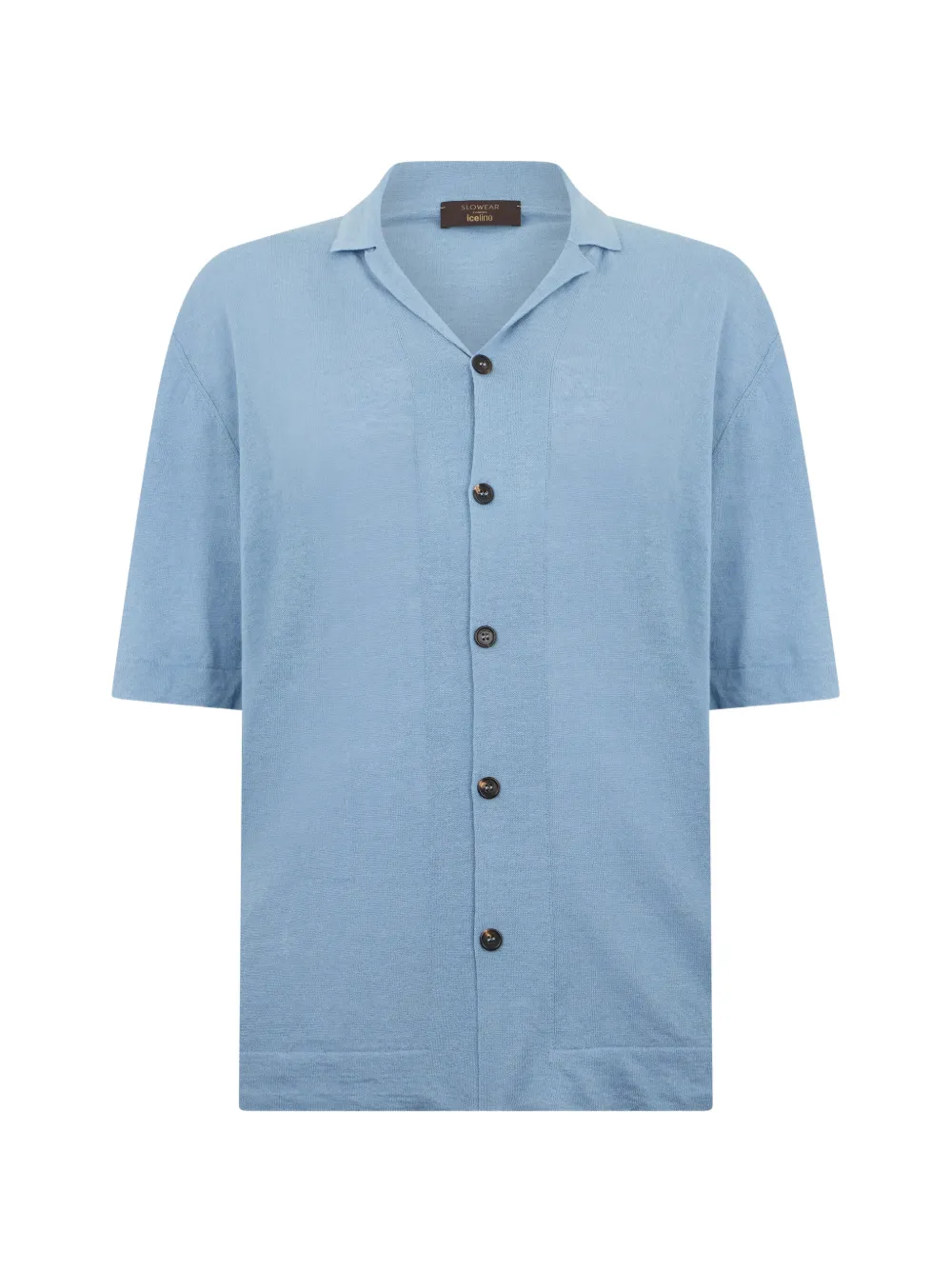 slowear buttoned short-sleeve knitwear - Blu