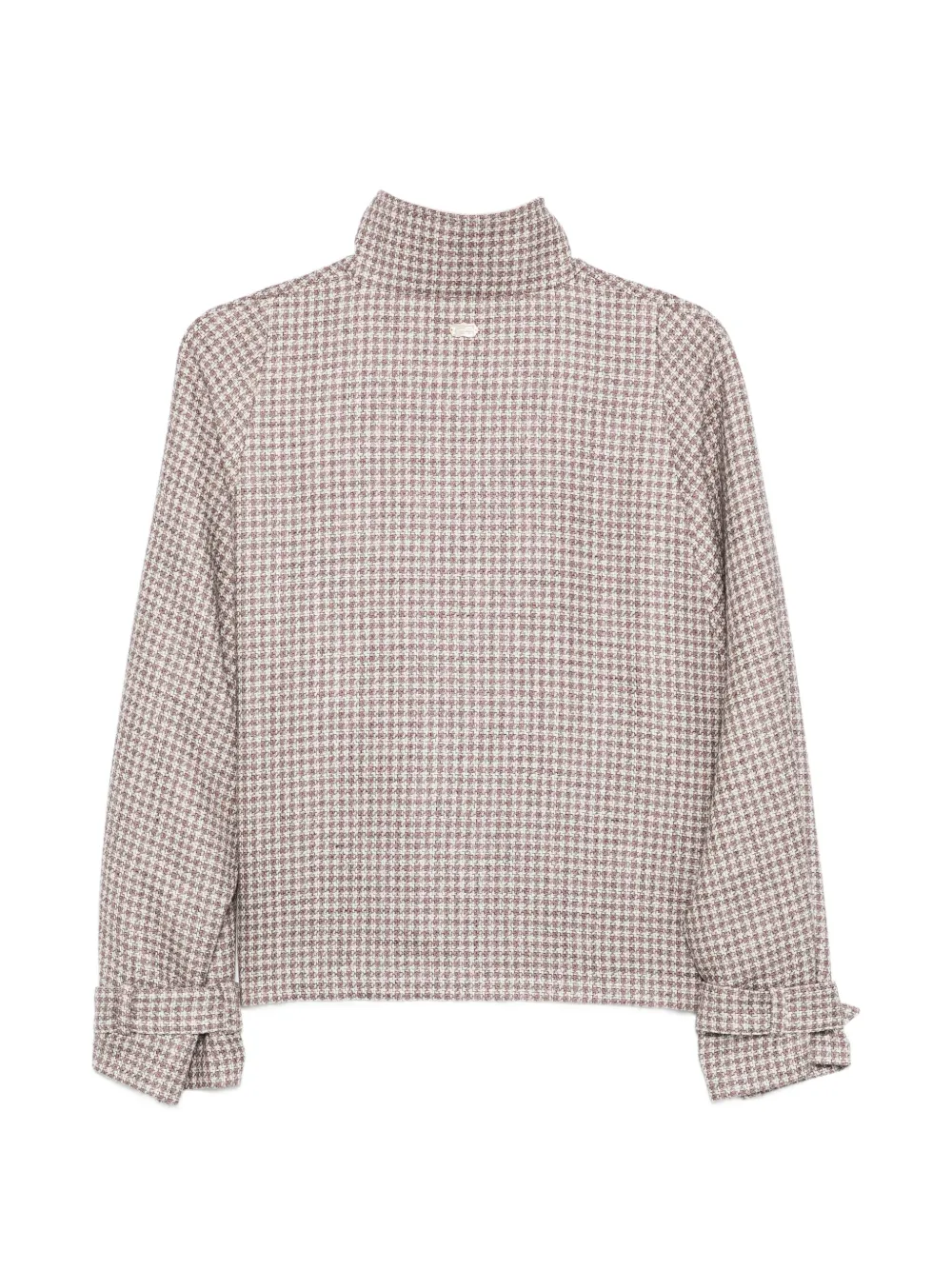  Agnona Houndstooth Pocket Jacket - Pink 