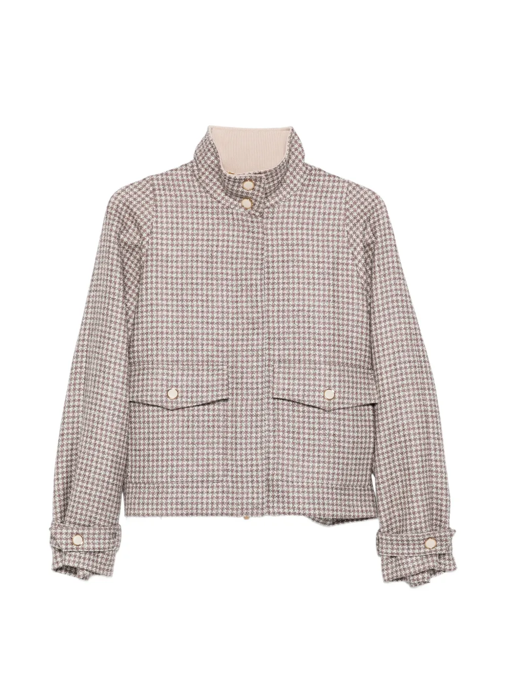 Agnona houndstooth pocket jacket - Rosa