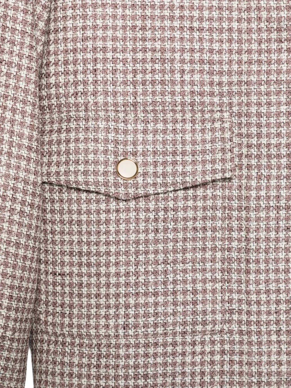  Agnona Houndstooth Pocket Jacket - Pink 