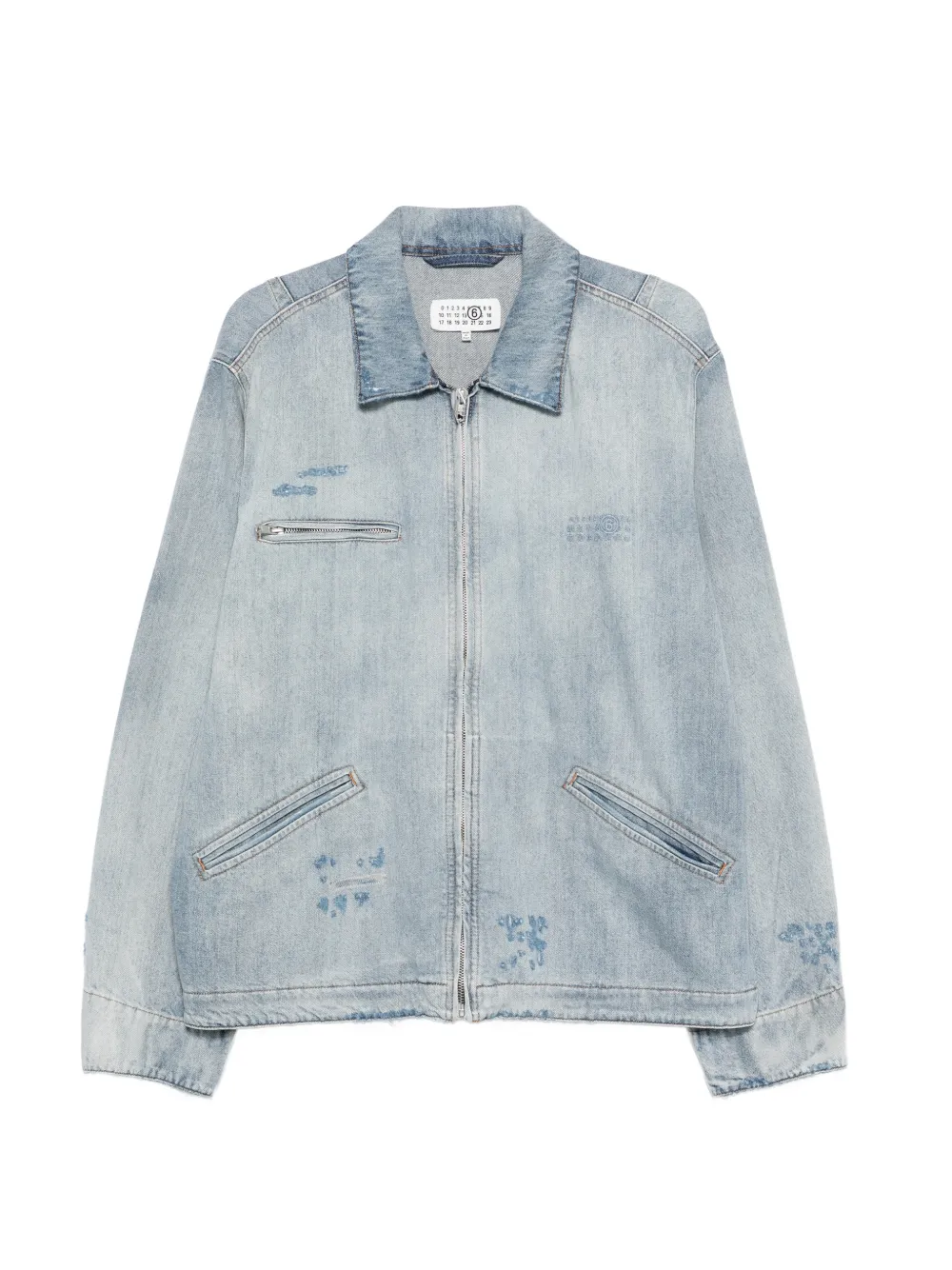 MM6 Maison Margiela numbers-motif denim jacket - Blu
