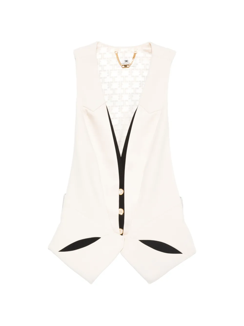 Elisabetta Franchi button sleeveless waistcoat - Nude