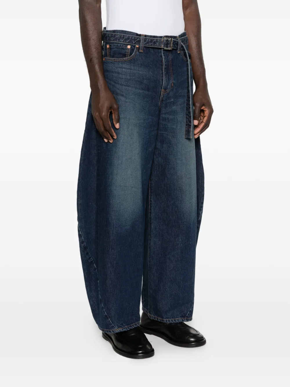  Sacai Vaqueros Con Cinturón - Azul 