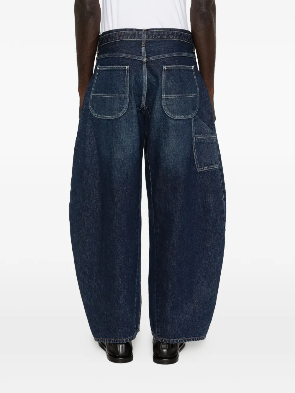 sacai Jeans met ceintuur Blauw