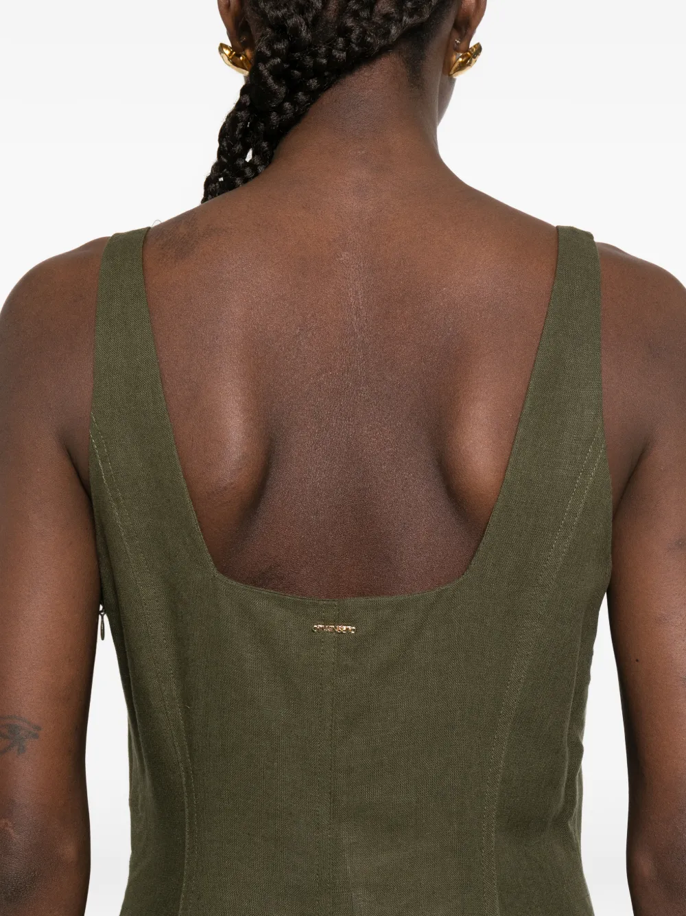 TWINSET Midi-jurk met vierkante hals Groen