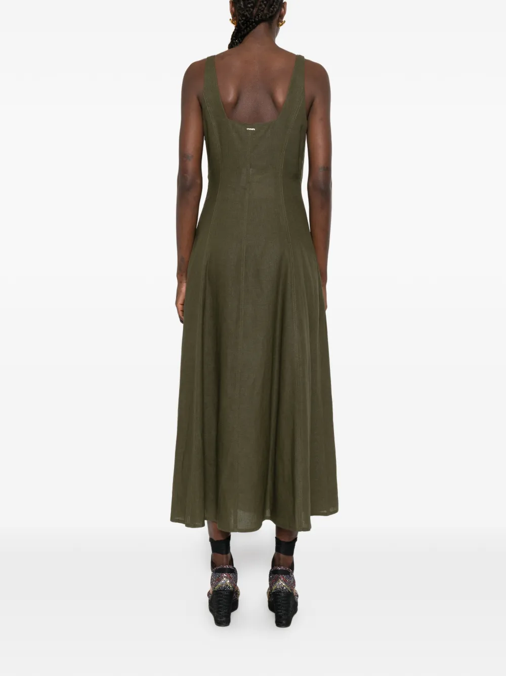 TWINSET Midi-jurk met vierkante hals Groen