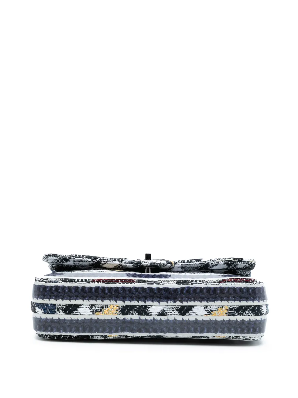 2016-2017 Medium Classic Tweed And Silicone Double Flap Shoulder Bag