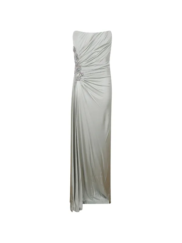 Costarellos Lorinne Jersey Crystal-embellished Maxi Dress in Green