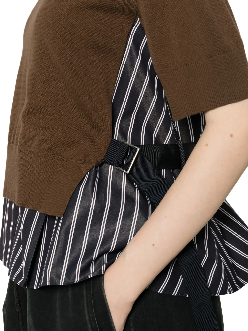 striped-panel T-Shirt