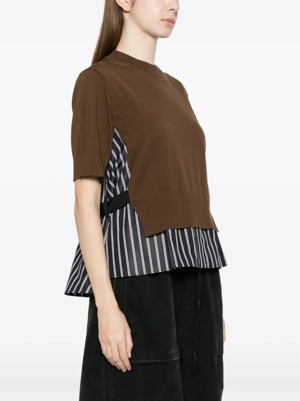 striped-panel T-Shirt