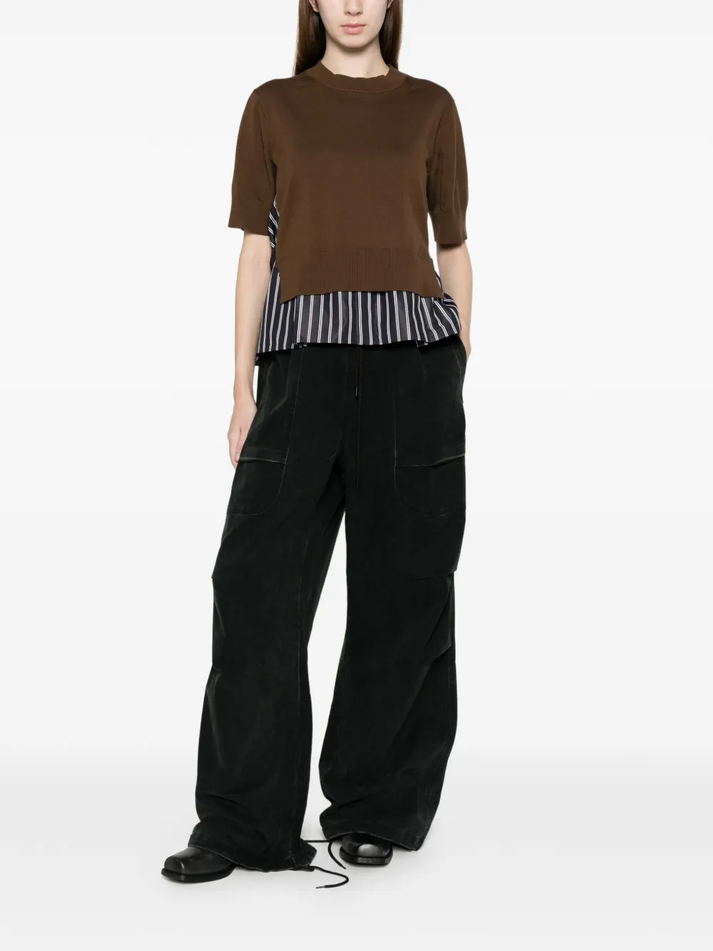 striped-panel T-Shirt