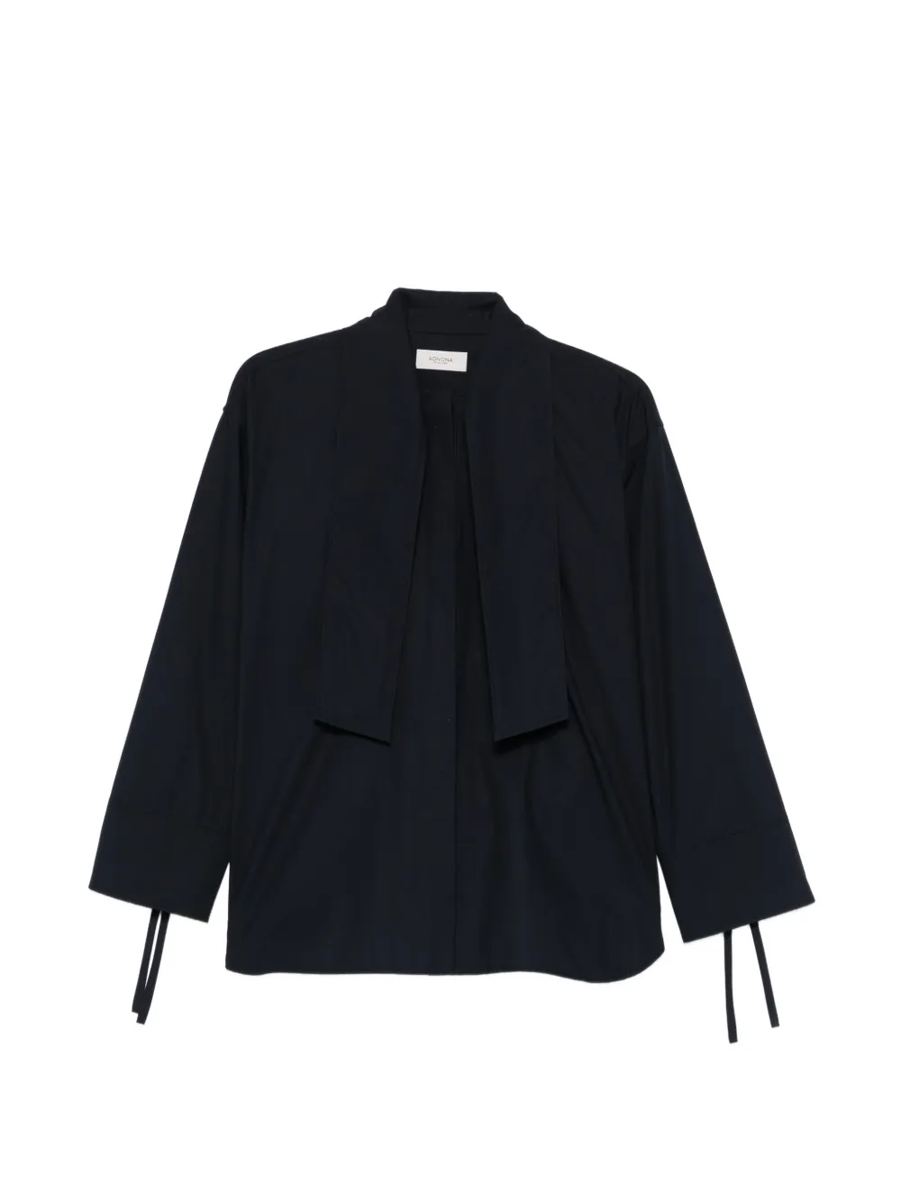 Agnona buttoned tie-detail shirt - Blu