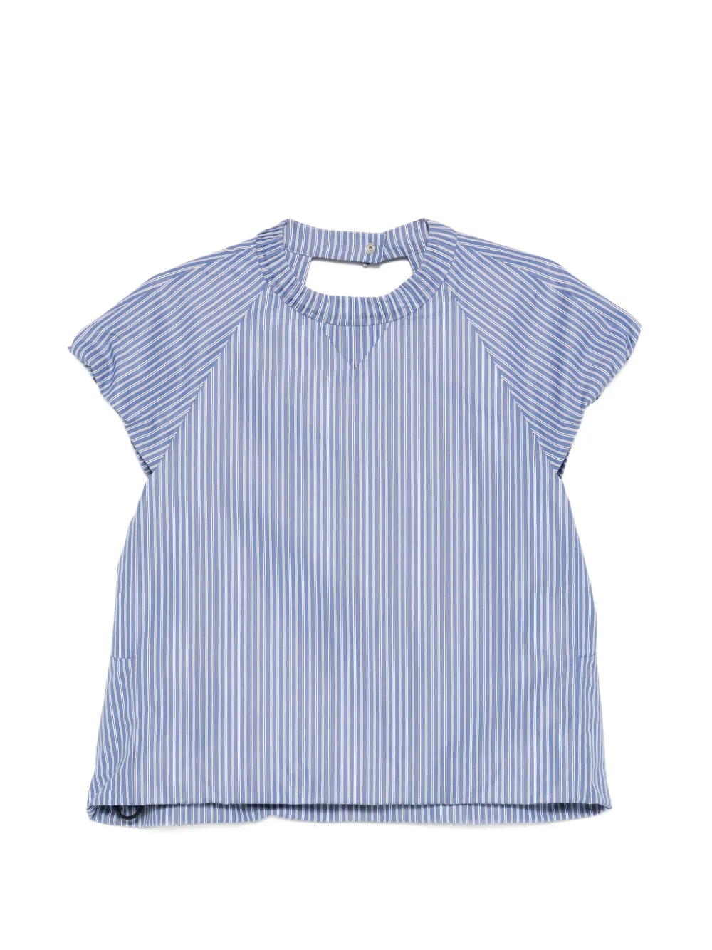 sacai striped T-shirt - Blu