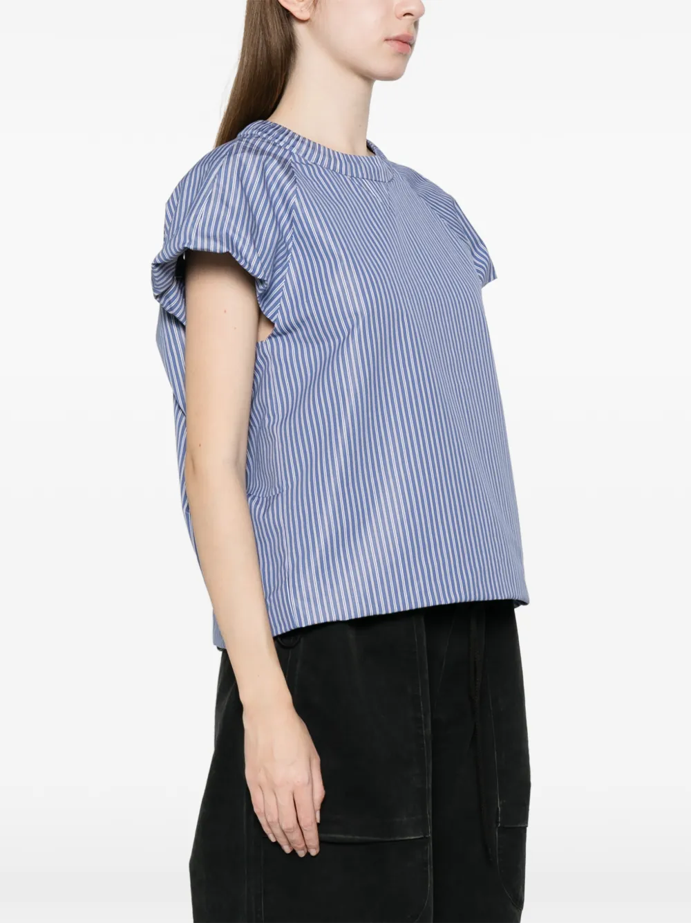  Sacai Camiseta A Rayas - Azul 