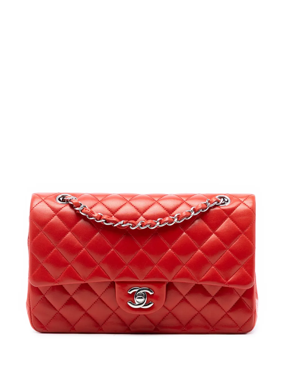 CHANEL Pre-Owned Borsa a spalla Classic Double Flap media in pelle di agnello 2011 - Rosso