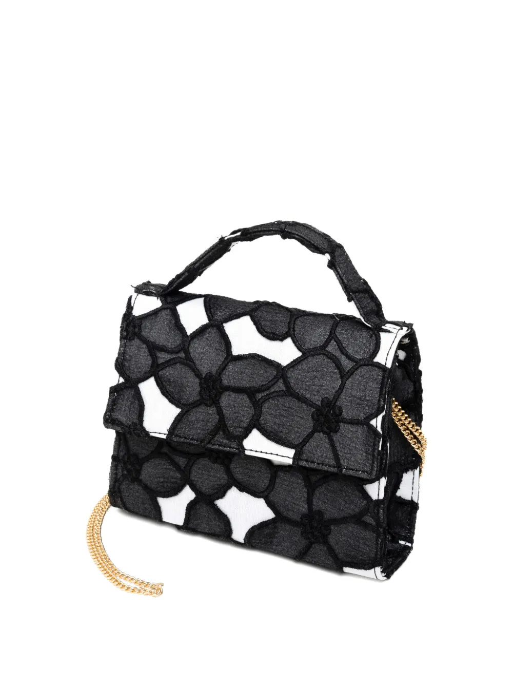Mi Mi Sol floral chain bag - Nero