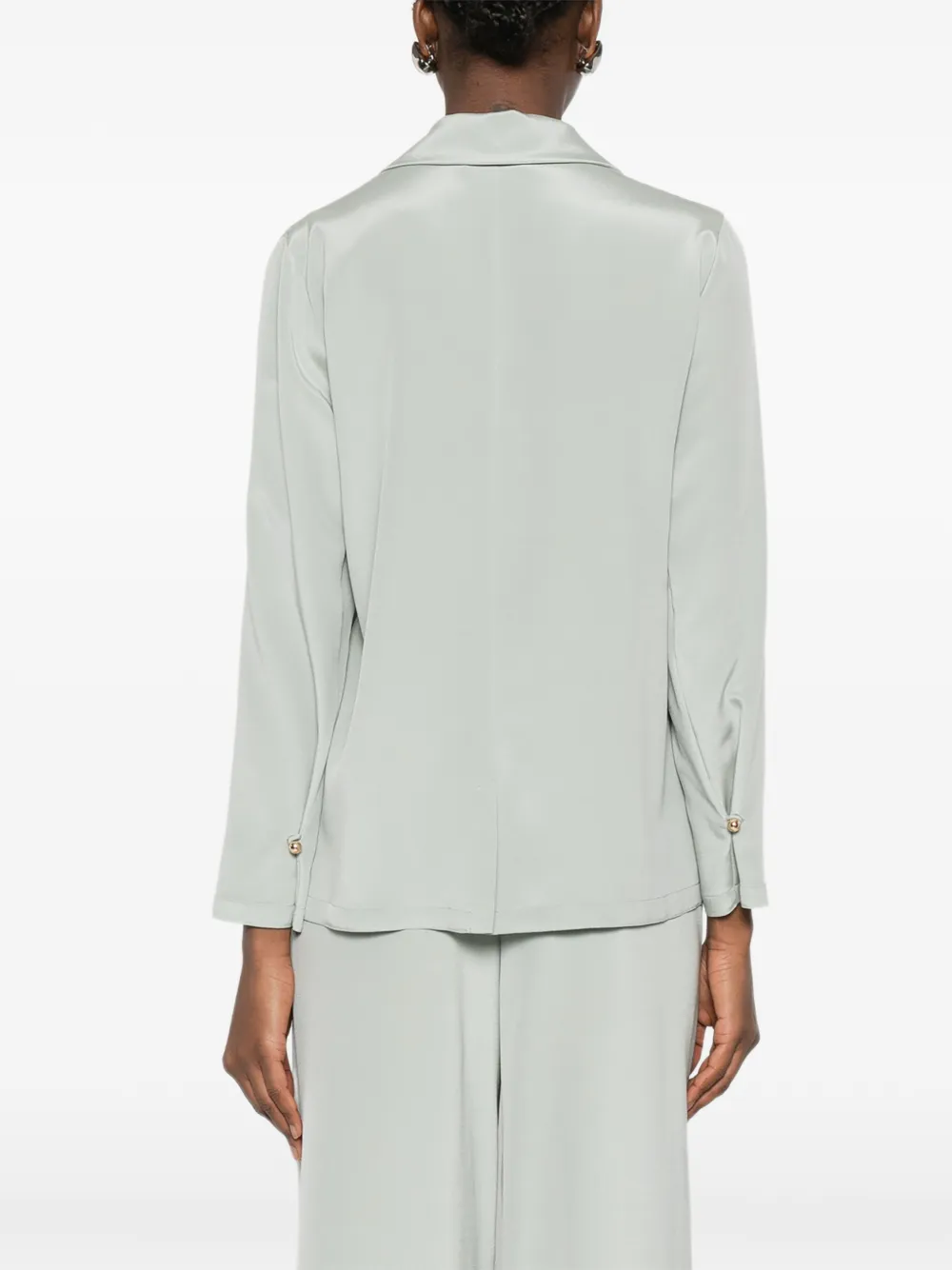 Max Mara Blouse met kraag en knopen Groen