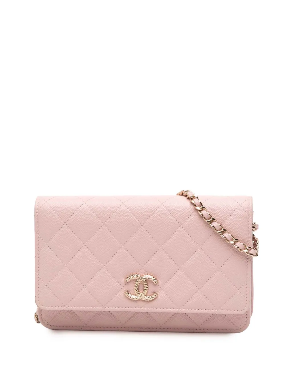 CHANEL Pre-Owned 2021-2025 CC Quilted Caviar Wallet on Chain crossbody bag - Rosa