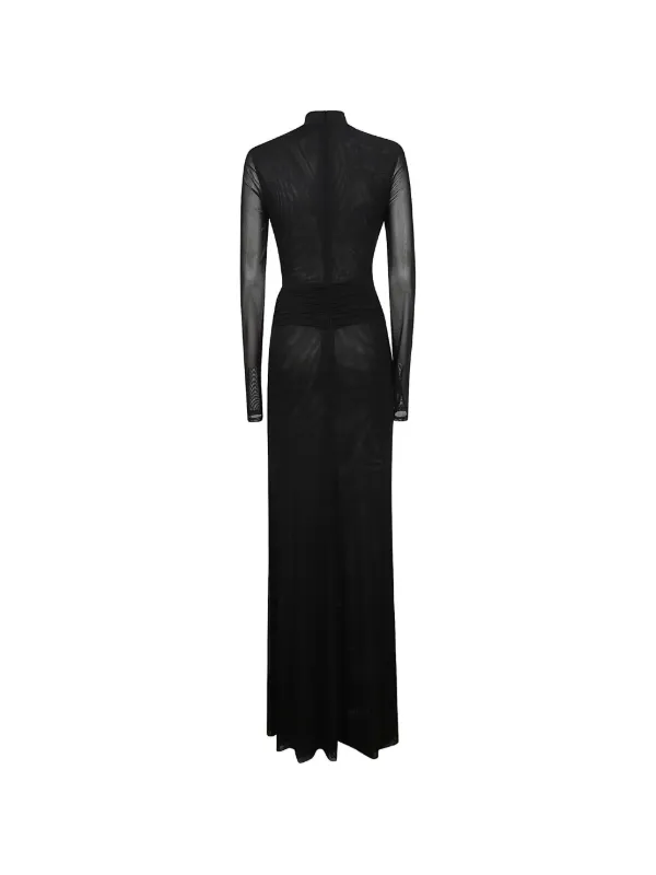 david koma long dress David Koma LONG SLEEVED Sequin Midi Dress Cream / UK 10