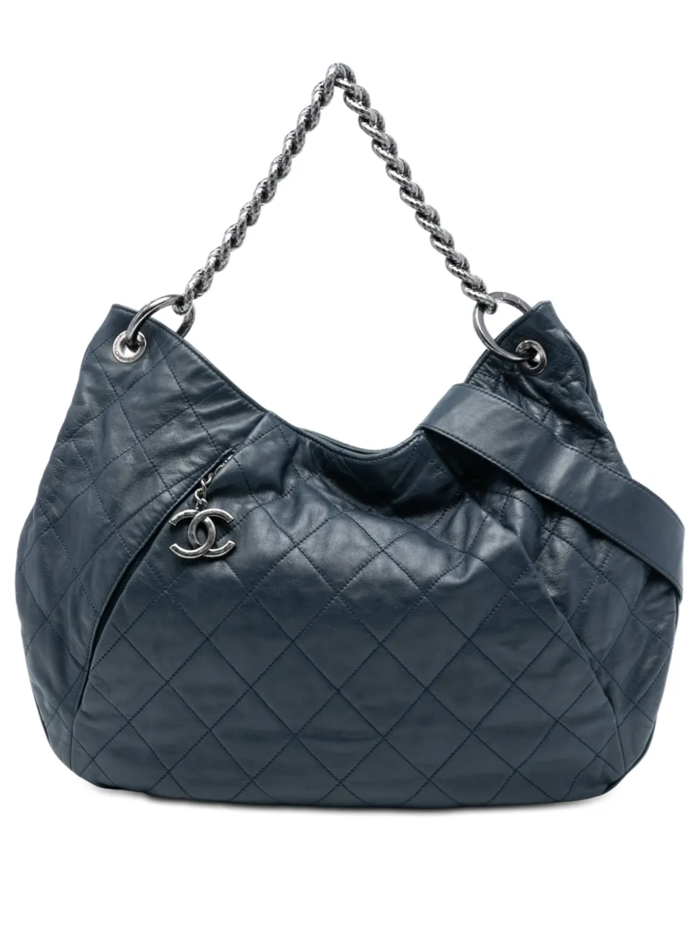 CHANEL Pre-Owned Borsa a tracolla Coco Pleats in pelle di vitello trapuntata 2012 - Blu