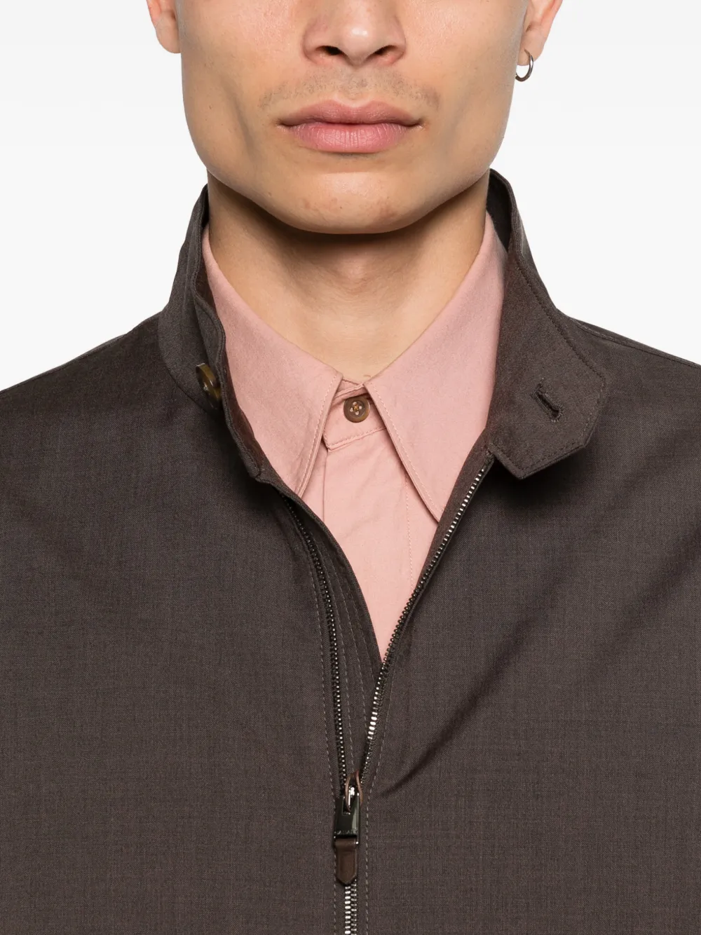 Canali Shirtjack met zak en ritssluiting Bruin