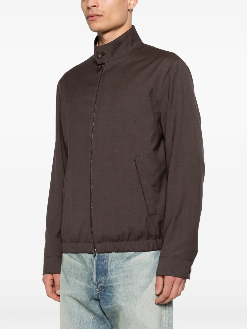 Canali Shirtjack met zak en ritssluiting Bruin