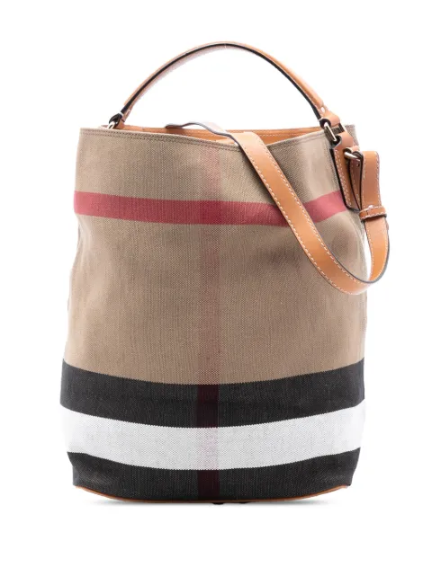 Burberry Pre-Owned bolsa satchel  Ashby mediana de lona Mega Check 2000-2017