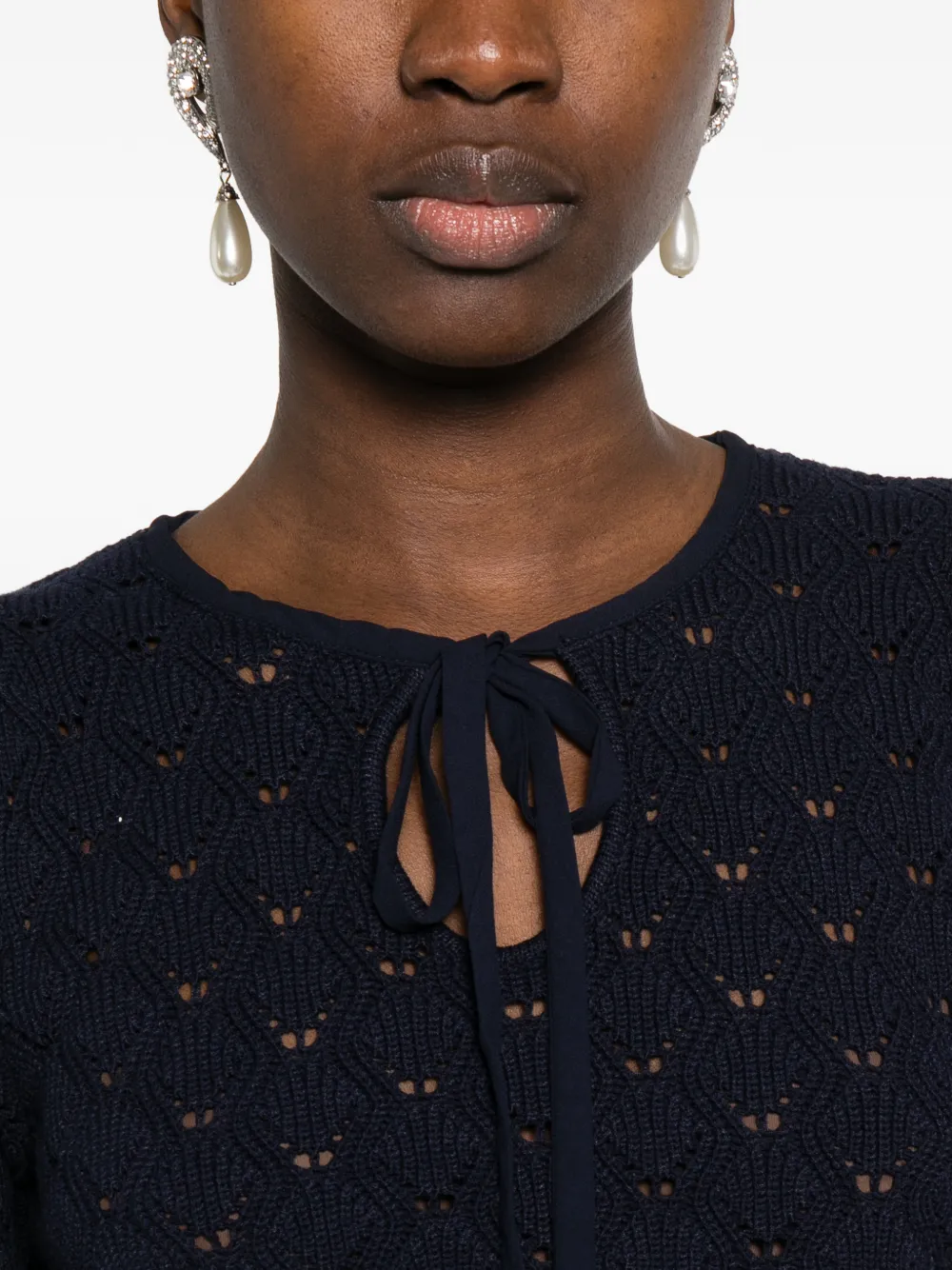 TWINSET Shirt met gestrikte hals Blauw