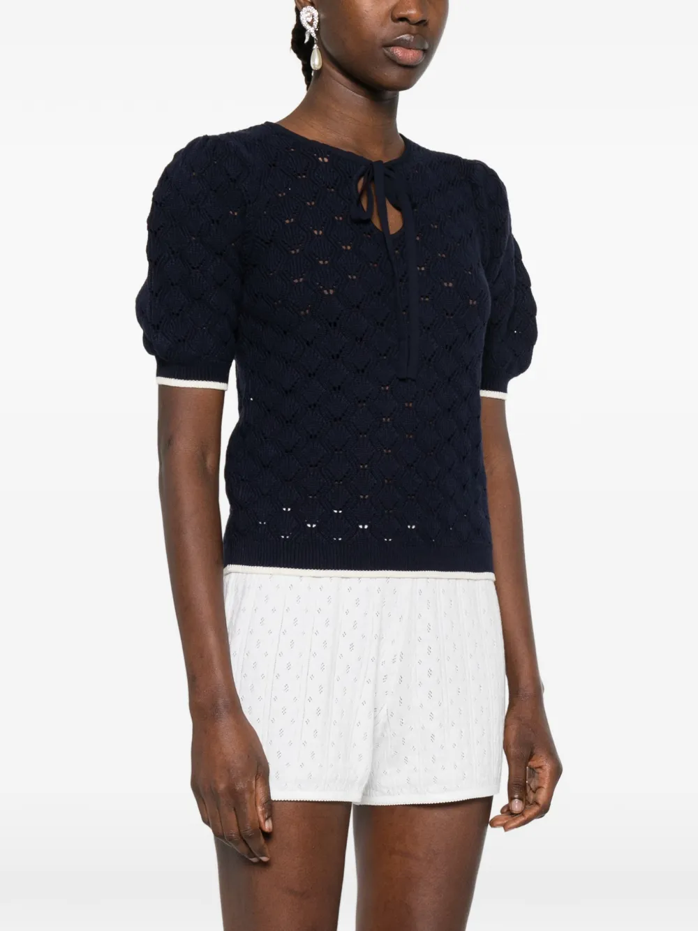  Twinset Tie-neck Blouse - Blue 