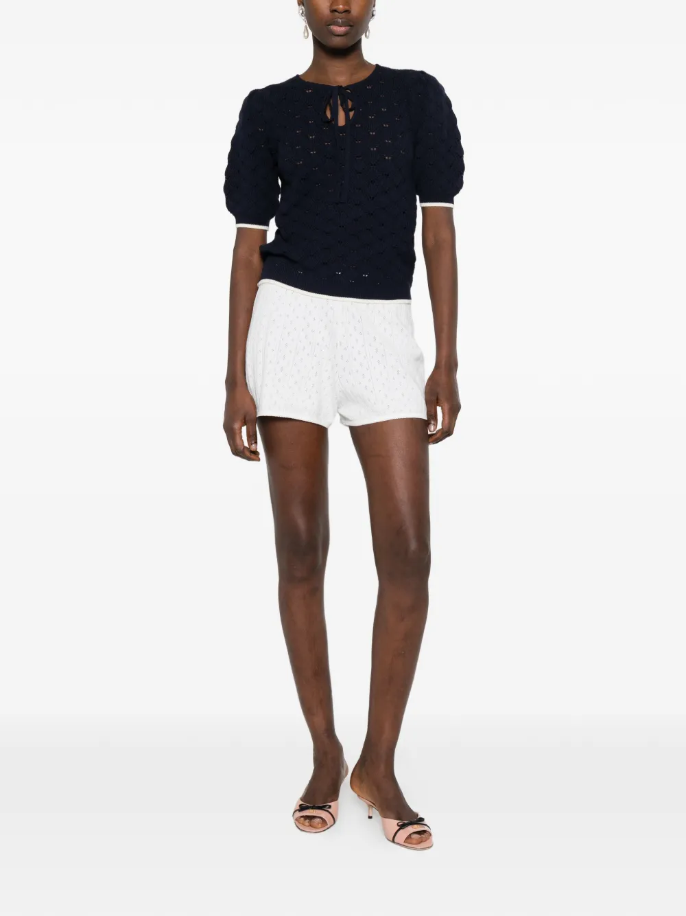  Twinset Tie-neck Blouse - Blue 