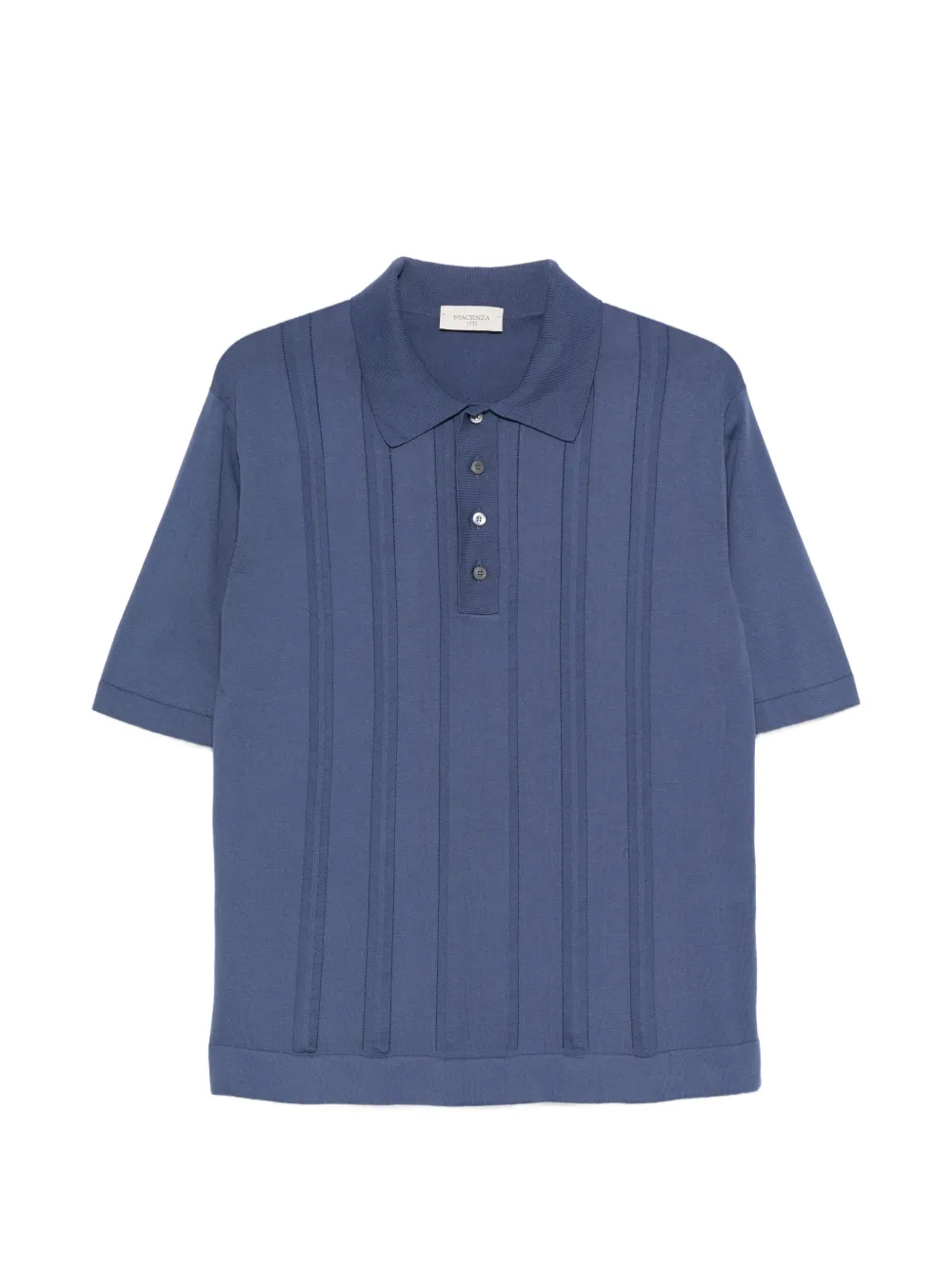 Piacenza Cashmere buttoned panelled polo shirt - Blu