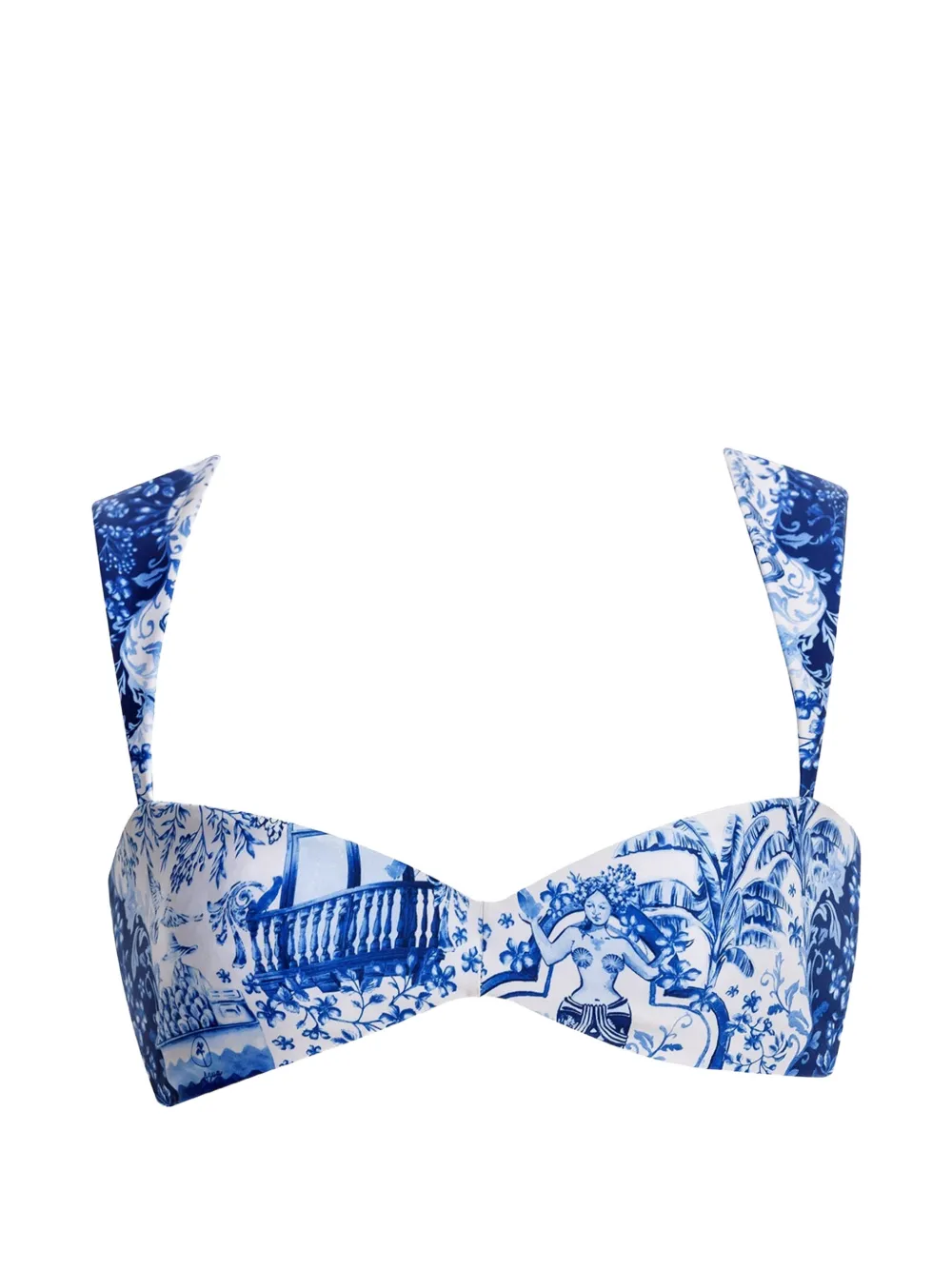Agua Bendita Malory placement print bikini top - Blau